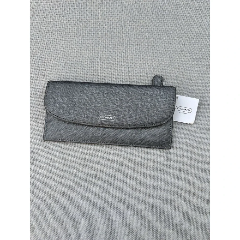 COACH Darcy Soft Wallet / Long Flap Wallet Saffiano Leather